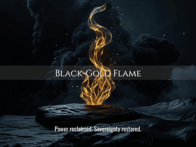 Black-Gold Flame | Reclaim Power, Clear Overlays &amp; Anchor Sovereignty | Same Day Delivery